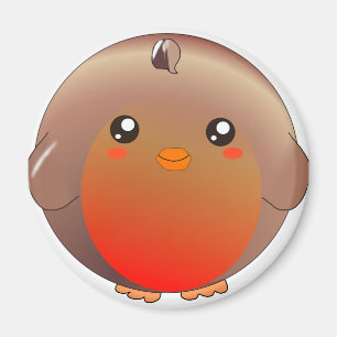 Roter Brustmagnet niedlichen kawaii Rotkehlchens Magnet