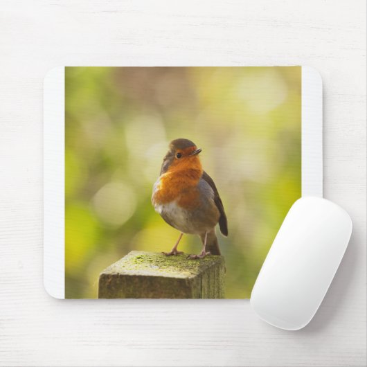 Roter Brustvogel Mousepad (Mit Mouse)