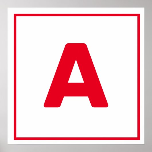 Roter Buchstabe A Poster (Vorne)