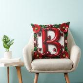 🐞 Roter Buchstabe B Marienkäfer Mohn Perlen Kissen (Stuhl )