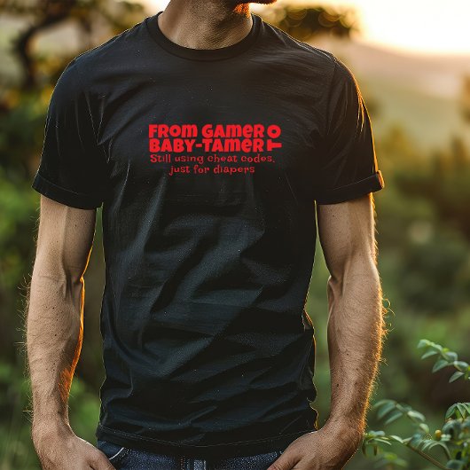 Roter Buchstabe des ersten Vaters ironisch T-Shirt