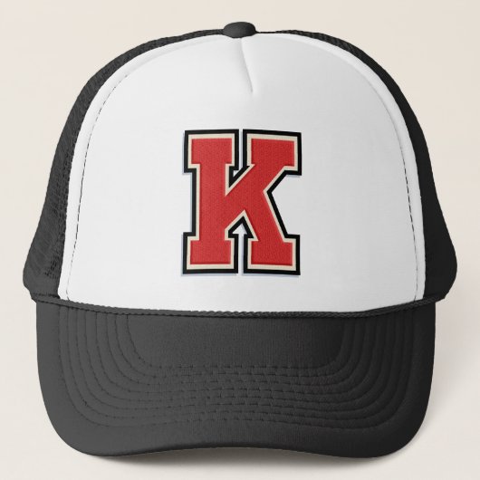 Roter Buchstabe "K" Truckerkappe (Vorderseite)