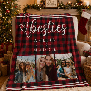 Roter Buffalo-Karo-Besties-Fotocollage  Sherpadecke