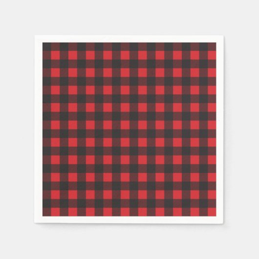 Roter Buffalo Karo Kariert Serviette (Vorderseite)