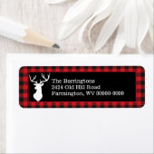 Roter Buffalo Karo mit Hirschsilouette (Insitu)