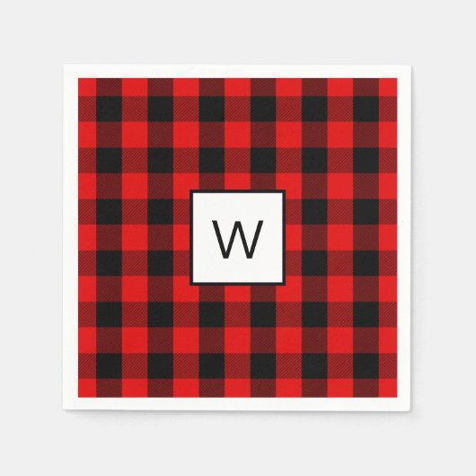 Roter Buffalo-Karo Serviette (Vorderseite)