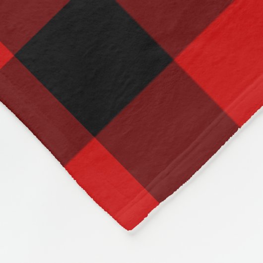 Roter Büffel kariert Fleecedecke (Ecke)