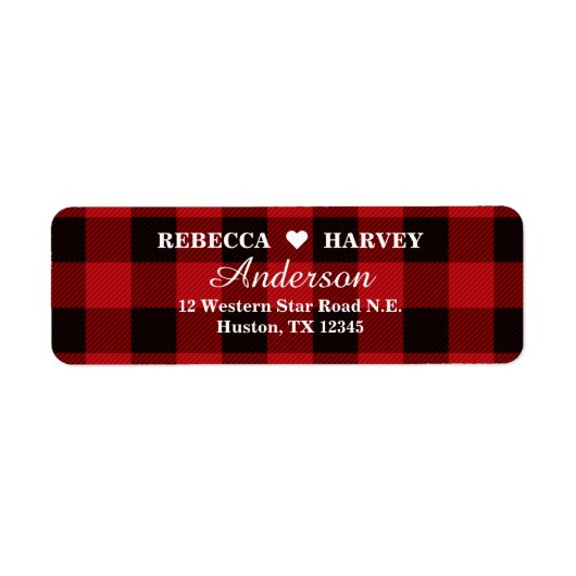 Roter Büffel karierte rustikale Winterhochzeit (Vorne)