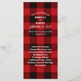 Roter Büffel karierte rustikale Winterhochzeiten Programm