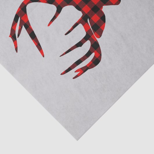 Roter Büffel, karierte Weihnachtswildjagd Seidenpapier (Ausschnitt)