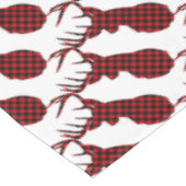 Roter Büffel, karierte Weihnachtswildjagd Tischdecke (Schrägansicht)