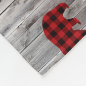 Roter Büffel karierter Bär aus rustikalem Wald Fleecedecke (Ecke)
