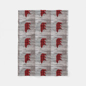 Roter Büffel karierter Bär aus rustikalem Wald Fleecedecke (Vorderseite)