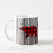 Roter Büffel karierter Bär aus rustikalem Wald Kaffeetasse (Links)