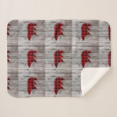 Roter Büffel karierter Bär aus rustikalem Wald Sherpadecke (Vorderseite (Horizontal))