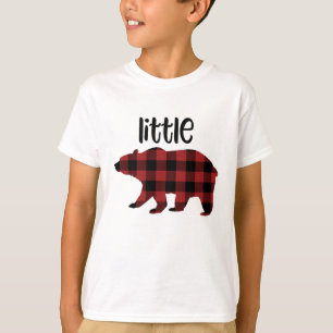 Roter Büffel-karierter kleiner Bärn-Feiertag T-Shirt