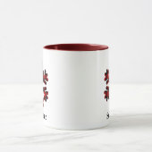 Roter Büffel Karierter Schneeflocken Monogramm-Kaf Tasse (Zentrum)