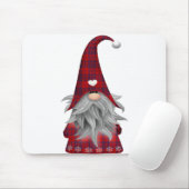 Roter Büffel-karierter WeihnachtsbauernhausGnome Mousepad (Mit Mouse)