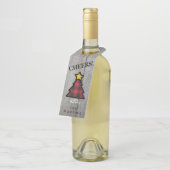 Roter Büffel-karierter Weihnachtsbaum Flaschenanhänger (Angewinkelt)