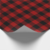 Roter Büffel-kariertes Geschenkpapier (Ecke)