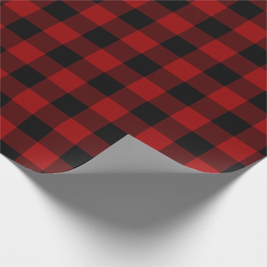 Roter Büffel-kariertes Geschenkpapier (Ecke)