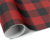 Roter Büffel-kariertes Geschenkpapier (Rolleneckpunkt)