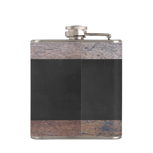 Roter Büffel-kariertes Rotwild-Kopf-Monogramm Flachmann (Rückseite)