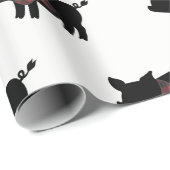 Roter Büffel-kariertes Schwein mit Schal Geschenkpapier (Rolleneckpunkt)