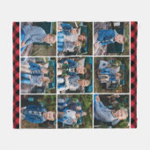 Roter Büffel-Karo-Fotocollage Fleecedecke (Vorderseite (Horizontal))