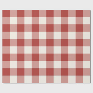 Roter Büffel-Karo-Gingham-Weihnachtsplaid Geschenkpapier