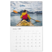 Roter Büffel-Karo-Moderner Schriftname Foto Kalender (Jan 2027)