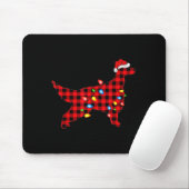 Roter Büffel-Karo-Santa-Irish-Setter-Hund-Weihnach Mousepad (Mit Mouse)
