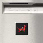 Roter Büffel-Karo-Weihnachtsmann Irischer Setter H Magnet (In Situ (Geschirrspüler))