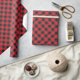 Roter Büffel-Karostoff Geschenkpapier