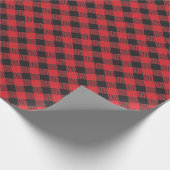 Roter Büffel-Karostoff Geschenkpapier (Ecke)