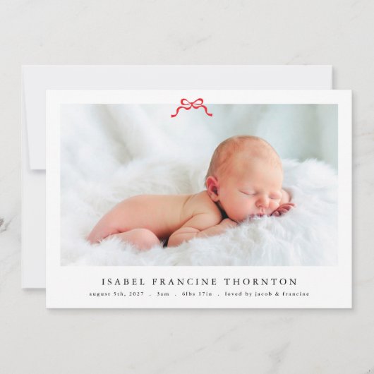 Roter Bug Foto Weihnachtsbaby Ankündigung (Vorderseite)