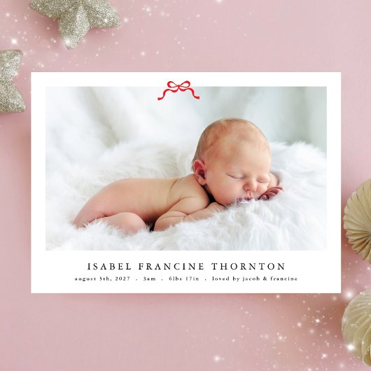 Roter Bug Foto Weihnachtsbaby Ankündigung