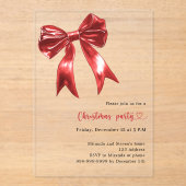 Roter Bug - klares Weihnachtsgebäck - Party Acryleinladungen (Vorderseite)