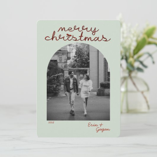 Roter Bug Weihnachtskarte Einladung (Stehend Vorderseite)