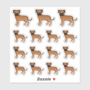 Roter Bullmastiff Süße Cartoon Hunde Aufkleber