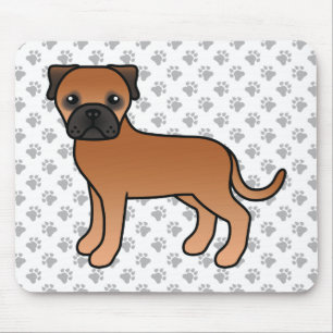 Roter Bullmastiff Süßer Cartoon-Hund Mousepad