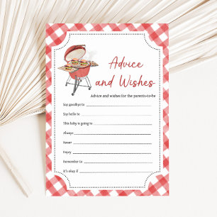 Roter Burger BBQ Baby Shower Rat und Wünsche Spiel