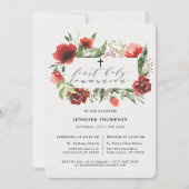 Roter Burgund Grüne Eukalyptus Erste Kommune Einladung (Vorderseite)