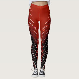 Roter Burgunder zu Schwarz Leggings