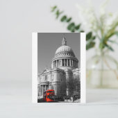 Roter Bus am St. Paul's Cathedral Postkarte (Stehend Vorderseite)