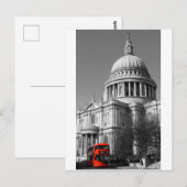 Roter Bus am St. Paul's Cathedral Postkarte (Vorne/Hinten)