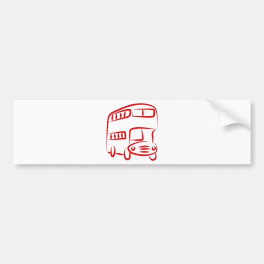 Roter Bus Autoaufkleber (Vorne)