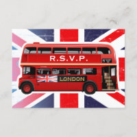 Roter Bus in London - RSVP-Karten