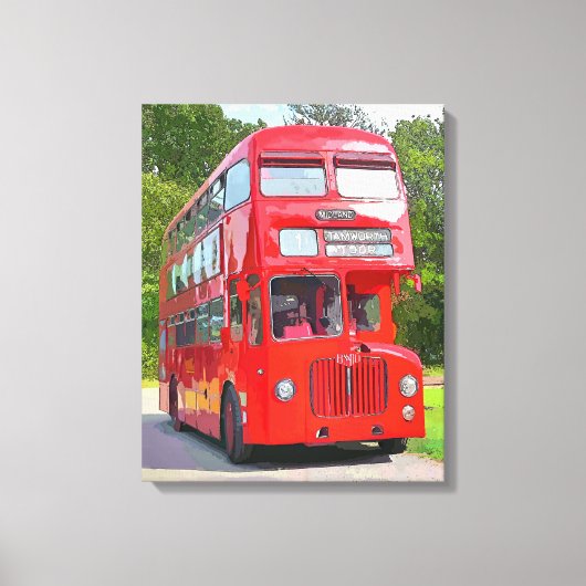 ROTER BUS LEINWANDDRUCK (Vorderseite)