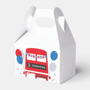 Roter Bus-personalisierter Bevorzugungs-Kasten Geschenkschachtel